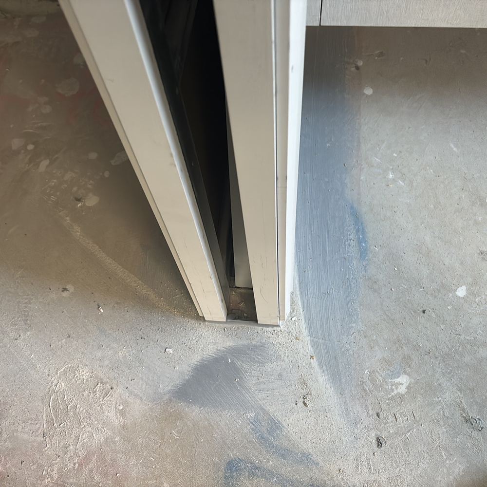 Cavity slider with no rail guide, so the door rubs on the frame, found during a fixing inspection in Maddingley