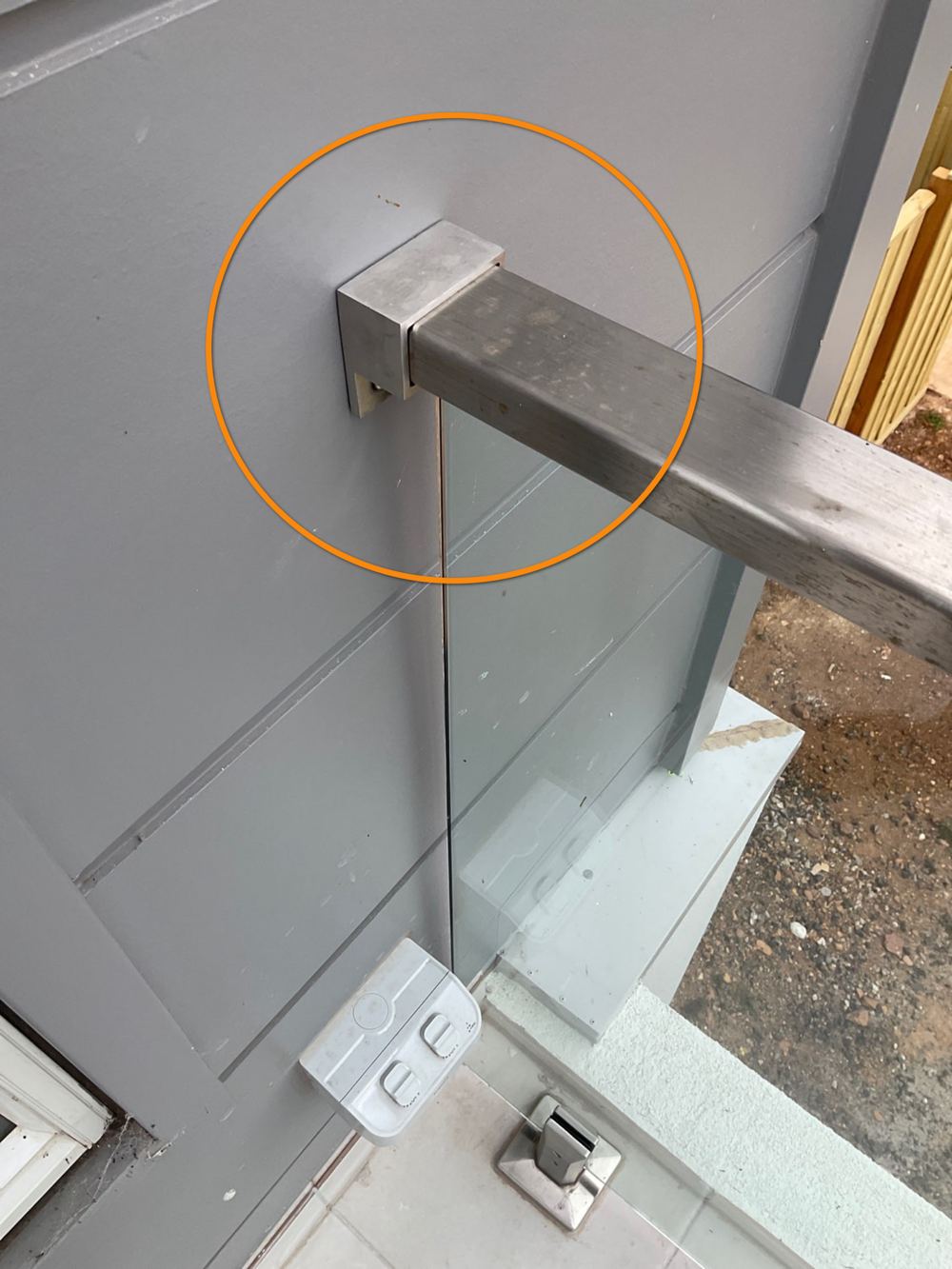 Balcony balustrade loose at handover, a safety item for residents, found during a pre-handover inspection in Bacchus Marsh